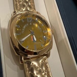 Dooney & Bourke Gold Watch with Quilted Strap